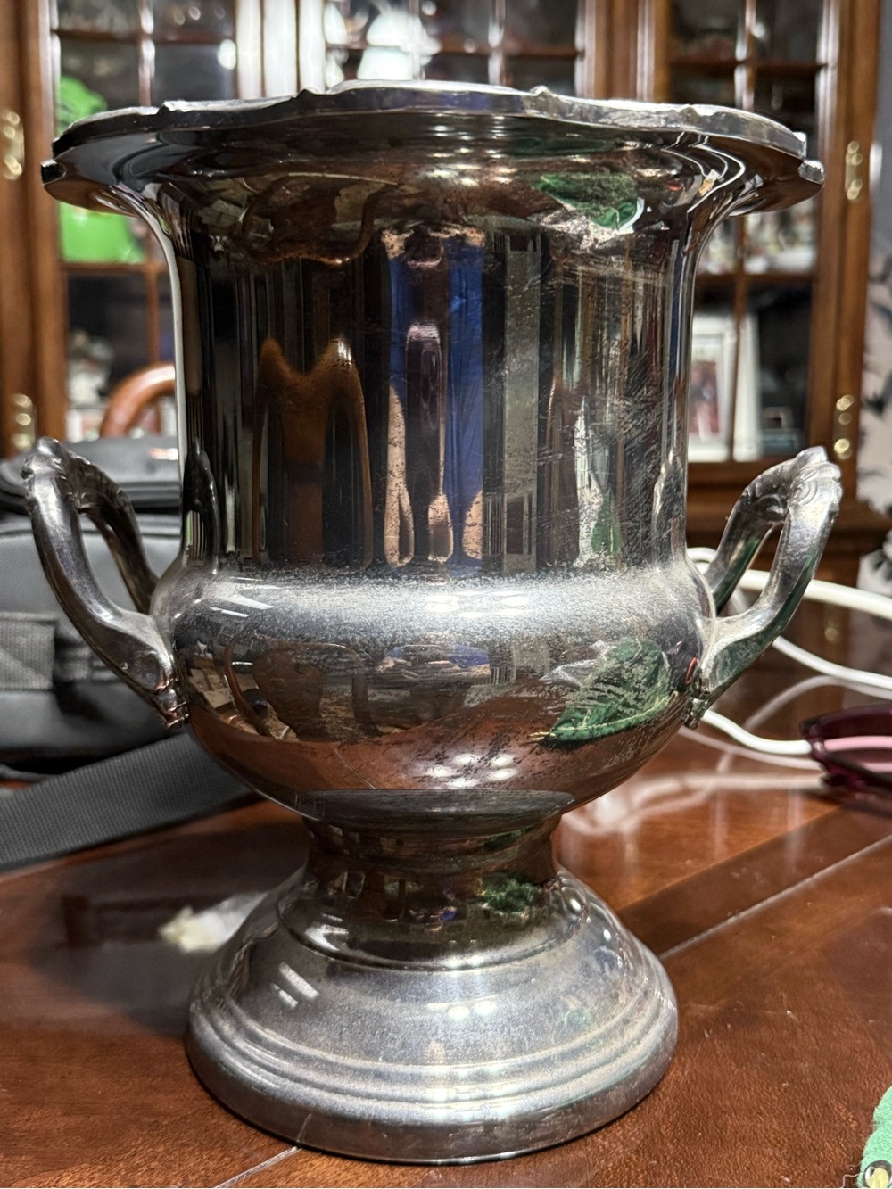 Vintage Leonard Silver Plated Trophy-Style Ice Bucket with Handles